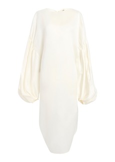 Khaite - Zelma Oversized Silk Midi Dress - Ivory - US 6 - Moda Operandi