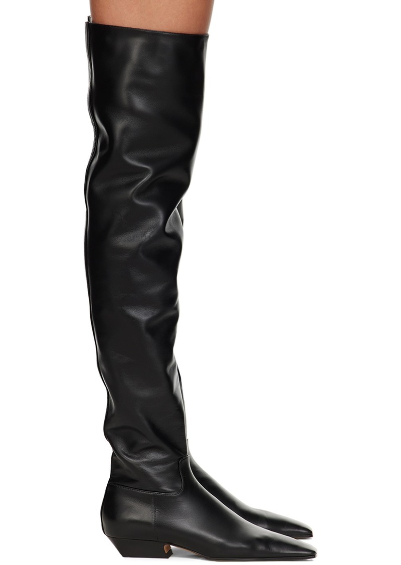 KHAITE Black 'The Marfa Over-The-Knee Flat' Boots