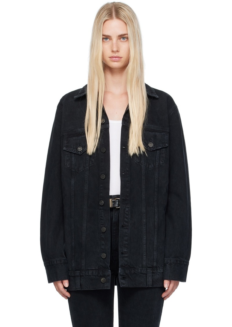 KHAITE Black 'The Ross' Denim Jacket