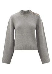 Khaite Brie flared-sleeve buttoned cashmere sweater