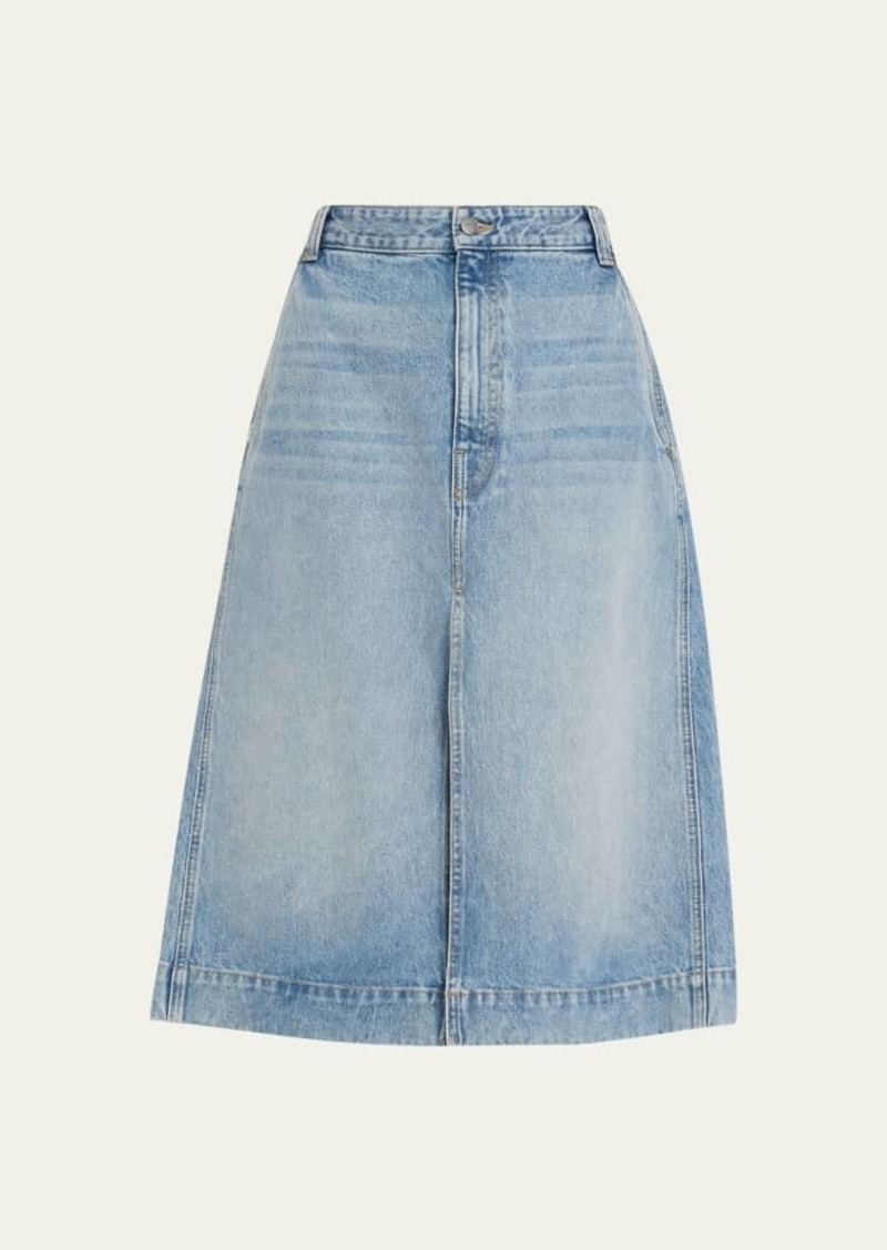 Khaite Charlene Denim Midi Skirt