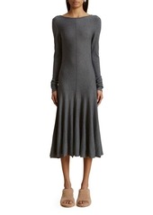 Khaite Dany Long Sleeve Merino Wool Sweater Dress