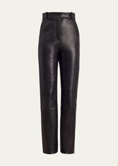 Khaite Emile Straight Leg Leather Pants