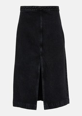 Khaite Fraser high-rise denim midi skirt