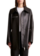Khaite Gellar Longline Leather Jacket