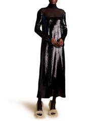 Khaite Leibel Sequin Long Sleeve Maxi Dress