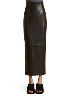 Khaite Loxley Fitted Leather Skirt