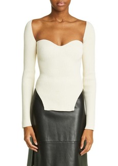 Khaite Maddy Ribbed Bustier Sweater
