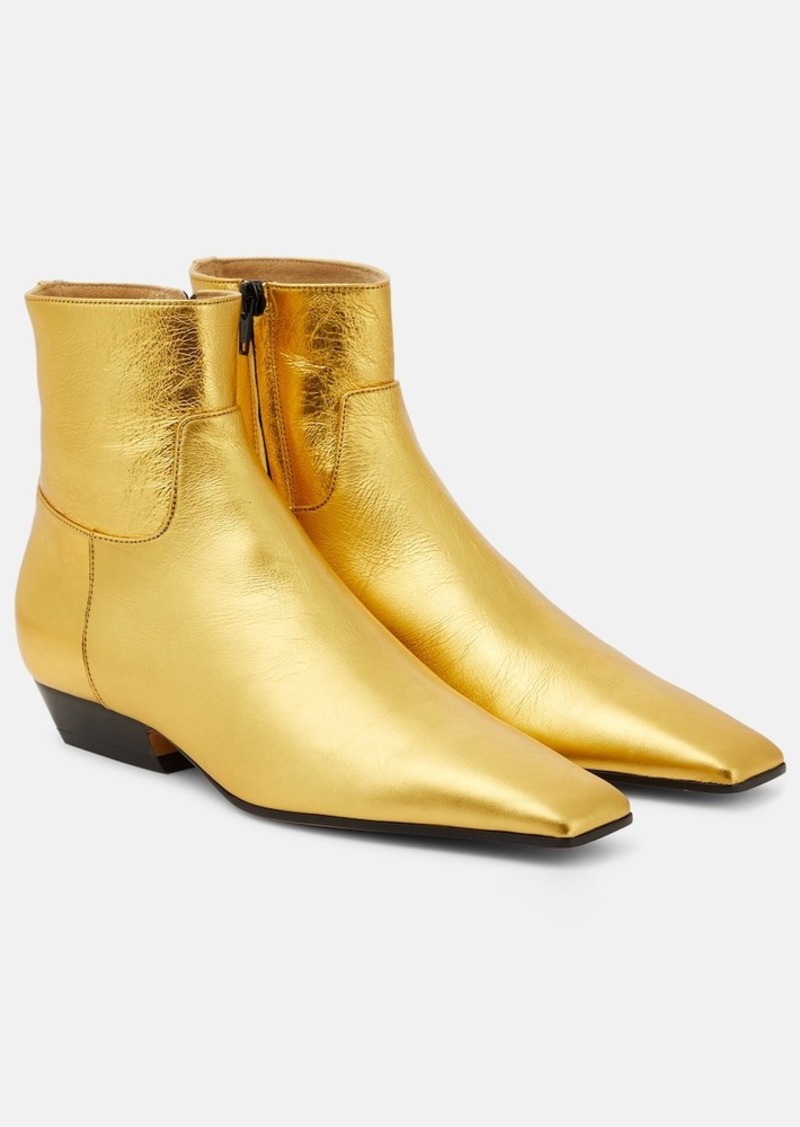 Khaite Marfa metallic leather ankle boots