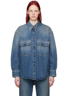 KHAITE Navy 'The Mahmet' Denim Shirt