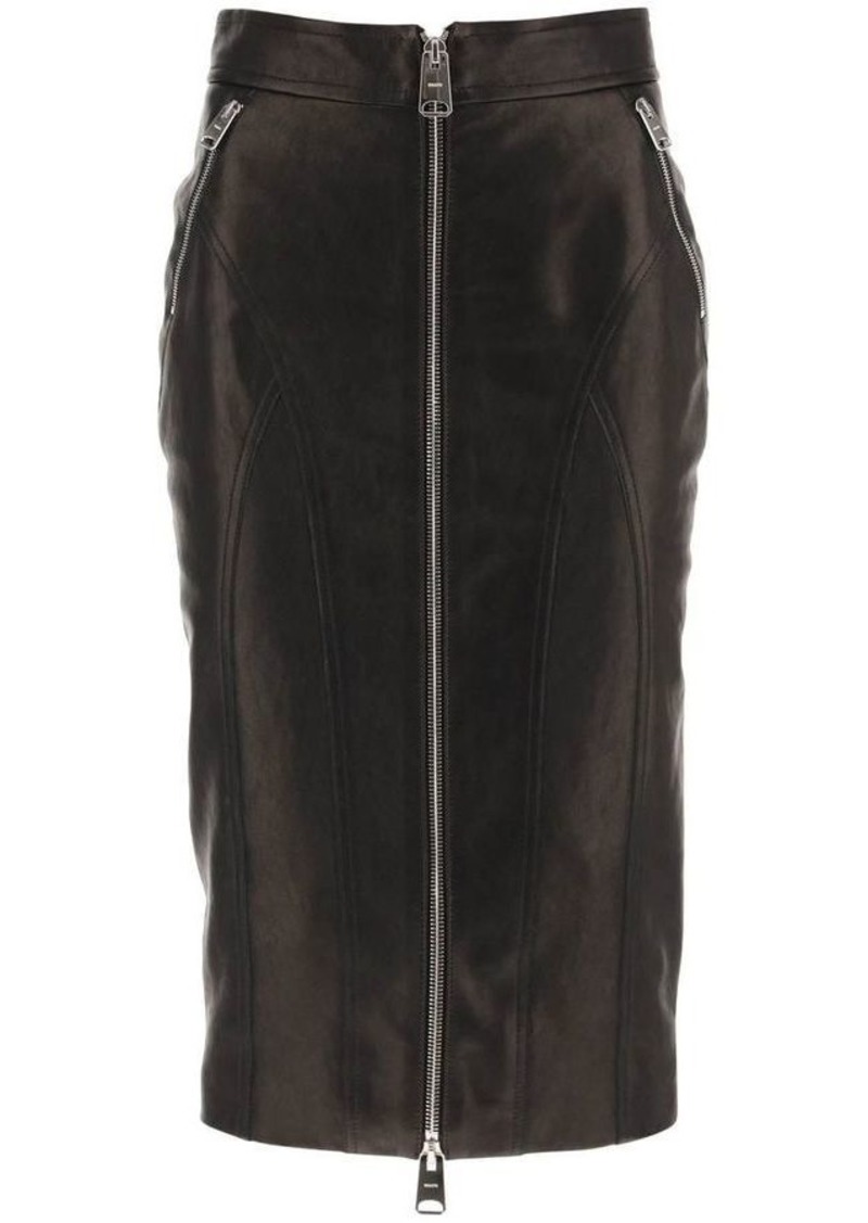 Khaite 'quincy' leather pencil skirt