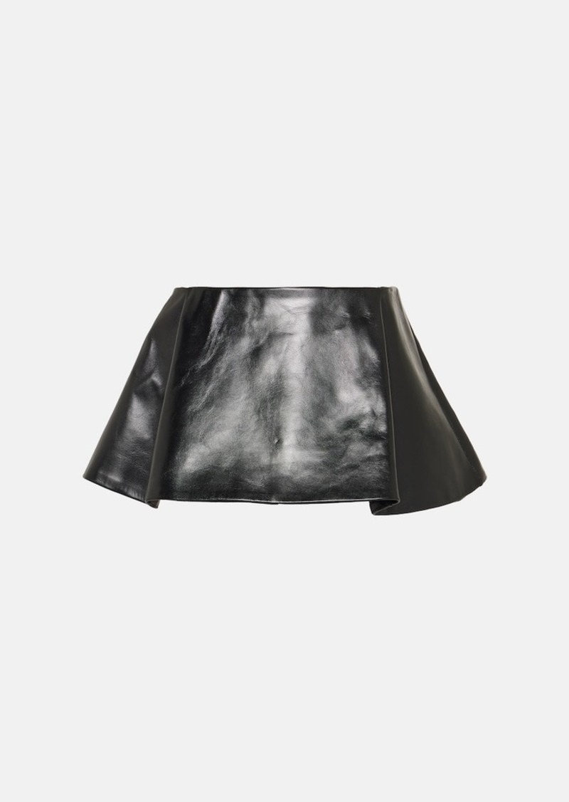 Khaite Ralfa leather miniskirt