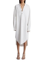 Khaite Seffi Long Sleeve Midi Shirtdress