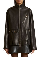 Khaite Shallin Oversize Leather Moto Jacket