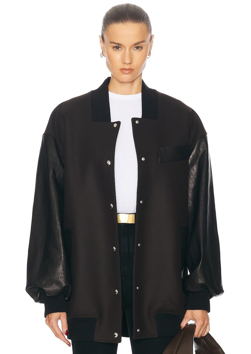 KHAITE Spencer Leather Combo Jacket