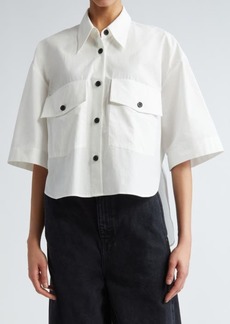 Khaite The Mahsha High-Low Cotton Poplin Button-Up Shirt