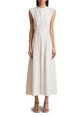 Khaite Wes Pleated Cotton Poplin Dress