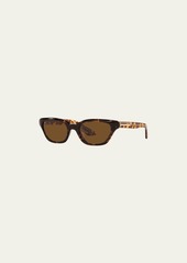 KHAITE x Oliver Peoples 1983C Tortoise Acetate & Crystal Cat-Eye Sunglasses