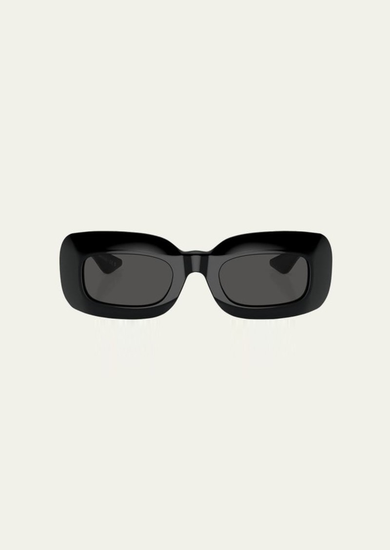 KHAITE x Oliver Peoples Beveled Acetate Rectangle Sunglasses
