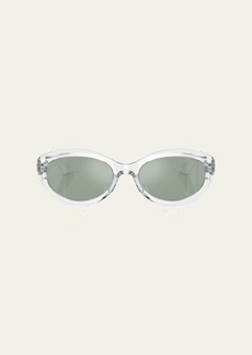 KHAITE x Oliver Peoples Transparent Acetate Oval Sunglasses