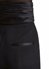 Khaite Lenro Ruched High-Waist Straight-Leg Pants