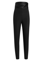 Khaite Lenro Ruched High-Waist Straight-Leg Pants