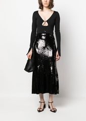 Khaite Levine high-waisted sequin skirt