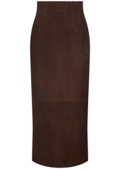 Khaite Loxley Leather Long Skirt