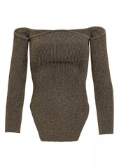 Khaite Maria Glittery Off-The-Shoulder Sweater