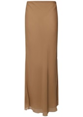Khaite Mauva Silk Chiffon Long Skirt