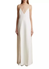 Khaite Nonya Crepe Satin Maxi Slipdress