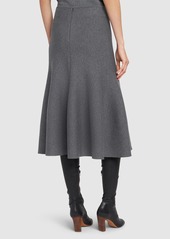 Khaite Odil Knitted Wool Blend Midi Skirt