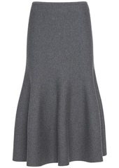 Khaite Odil Knitted Wool Blend Midi Skirt