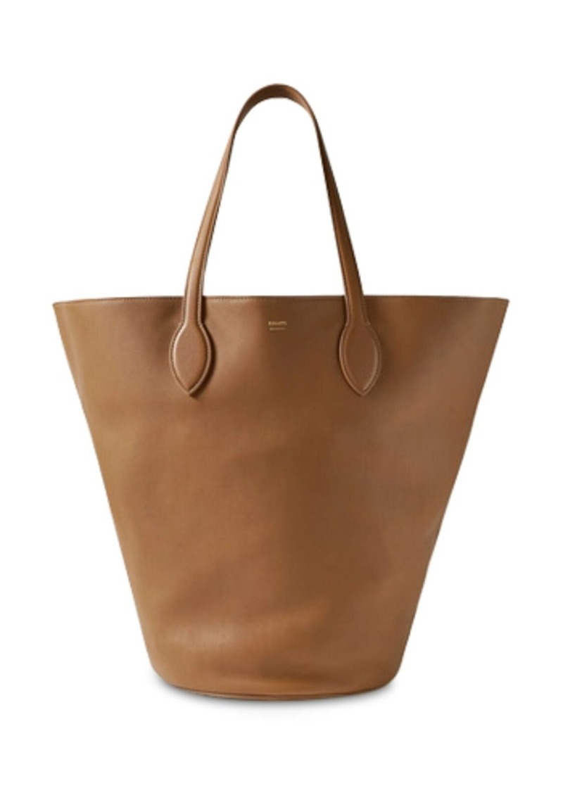 Shop Khaite Augusta Envelope Pleat Frame Leather Crossbody Bag