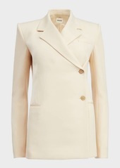 Khaite Otero Double-Breasted Wool Suiting Blazer