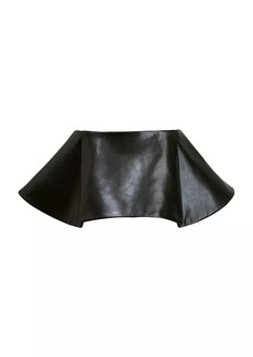 Khaite Ralfa Leather Micro Miniskirt