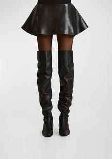 Khaite Ralfa Leather Mini Skirt