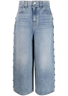 Khaite Rapton studded cropped wide-leg jeans