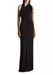 Khaite Roza Draped Halter Gown