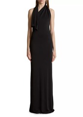 Khaite Roza Draped Halter Gown