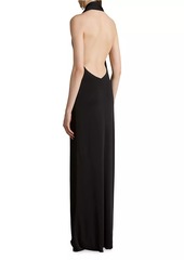 Khaite Roza Draped Halter Gown