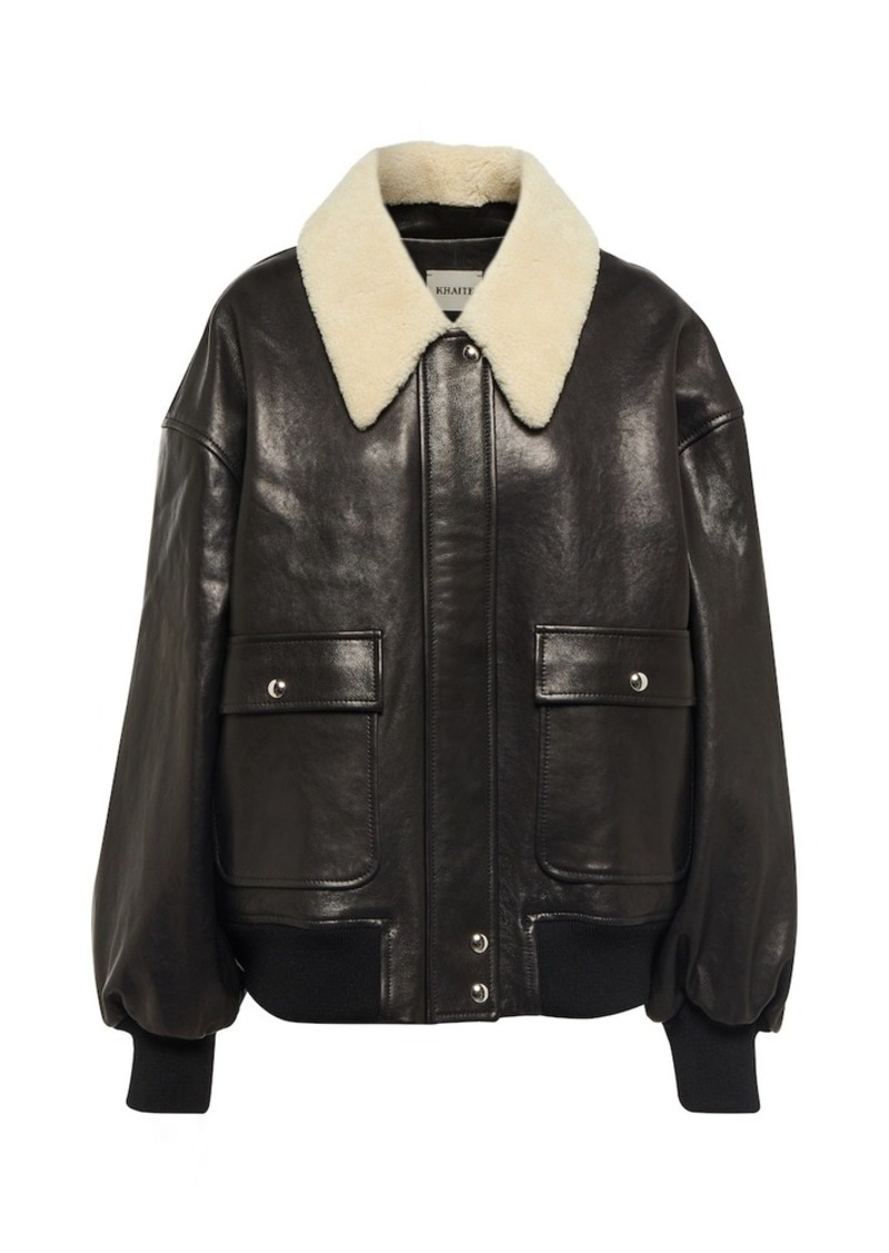 Khaite Shellar shearling-trimmed leather jacket