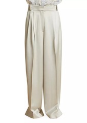 Khaite Simone Wool-Blend Pleated Trousers