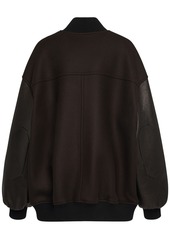 Khaite Spencer Wool Blend Bomber W/leather