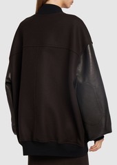 Khaite Spencer Wool Blend Bomber W/leather