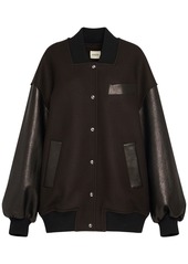 Khaite Spencer Wool Blend Bomber W/leather