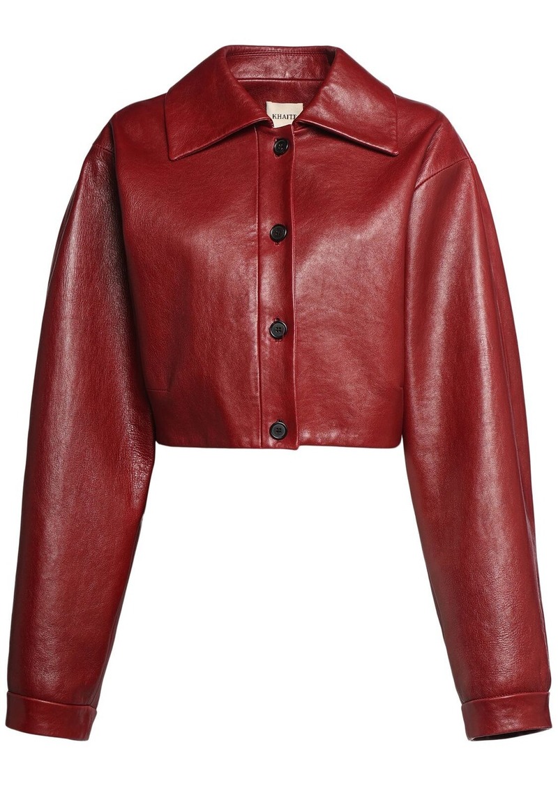 Khaite Sue Cropped Leather Jacket