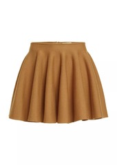 Khaite Ulli Wool-Blend Pleated Miniskirt