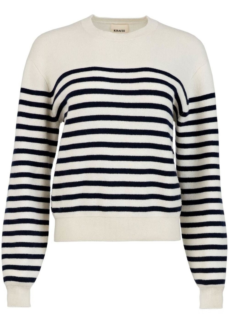 Khaite Viola striped cashmere jumper