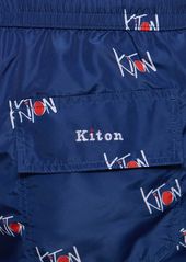 Kiton All Over Logo Swim Shorts